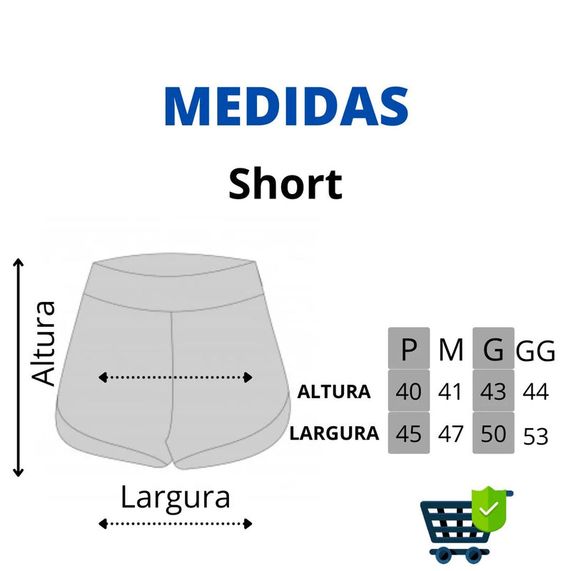 Short feminino Botoes Laterais Listrado Cintura Alta viscose moda Blogueira - Blackhurst