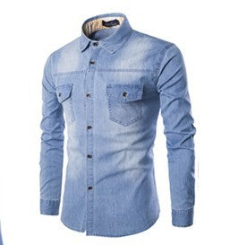 Camisa jeans casual masculina