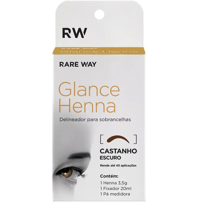 Kit Henna Glance 3,5g Rare Way Castanho Escuro