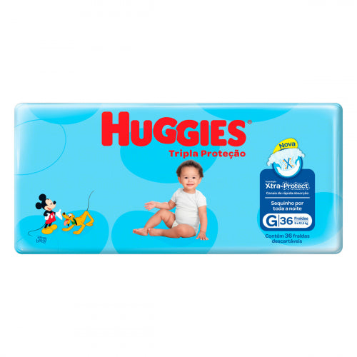 Huggies Pañal Desechable Infantil Triple Protección Pack L - 36 Unidades