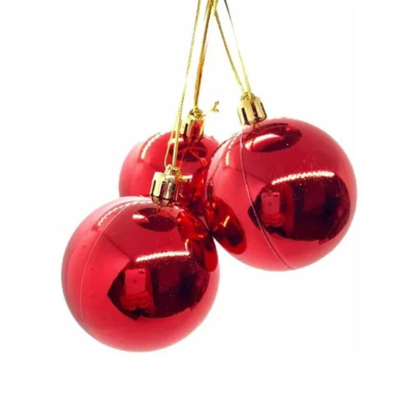 Kit 6 Balls 4cm Decorate Decorate Hanging Christmas Tree