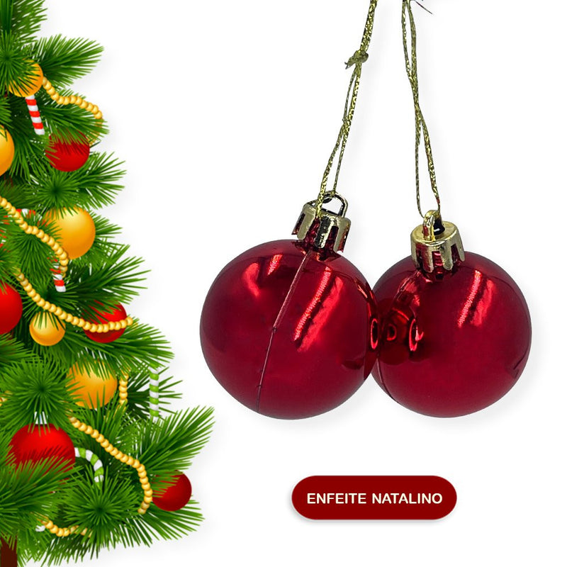 Kit 6 Balls 4cm Decorate Decorate Hanging Christmas Tree