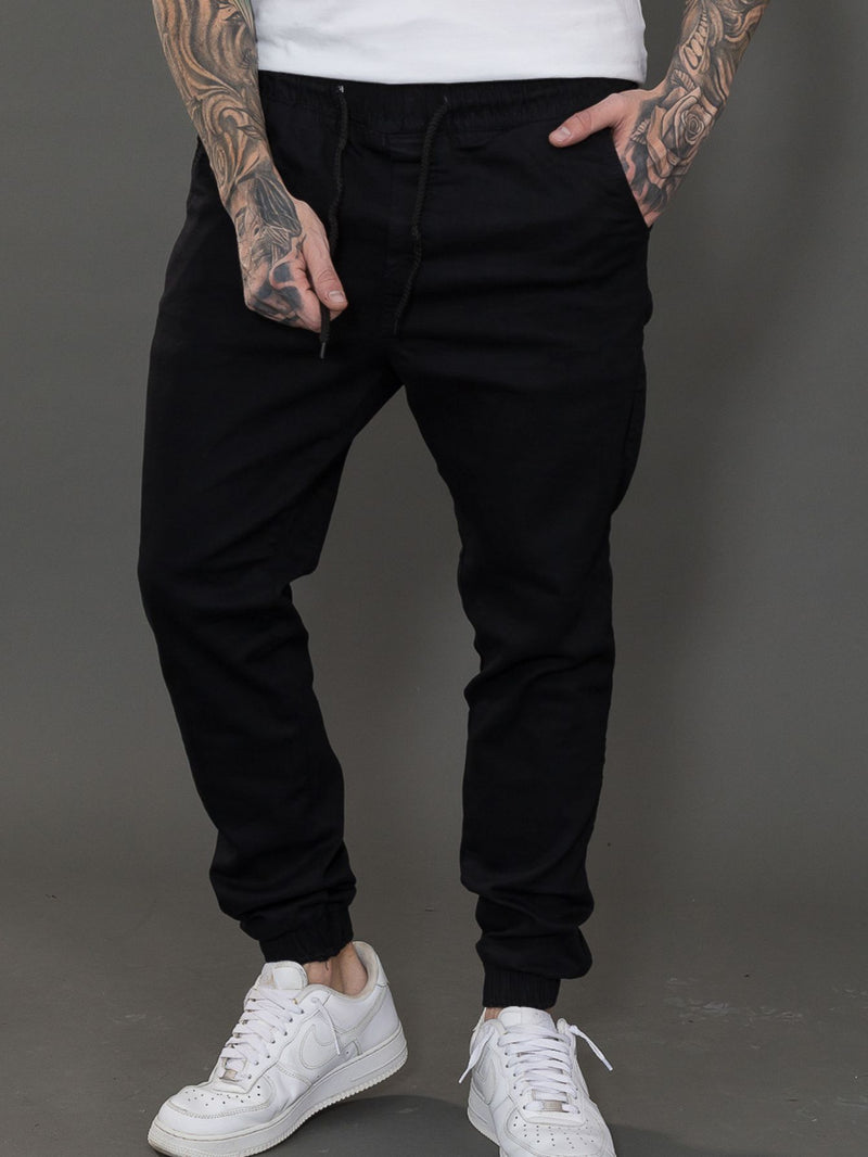 KS Casual & Sport Calça Jogger Sarja Masculina Preto Blackhurst