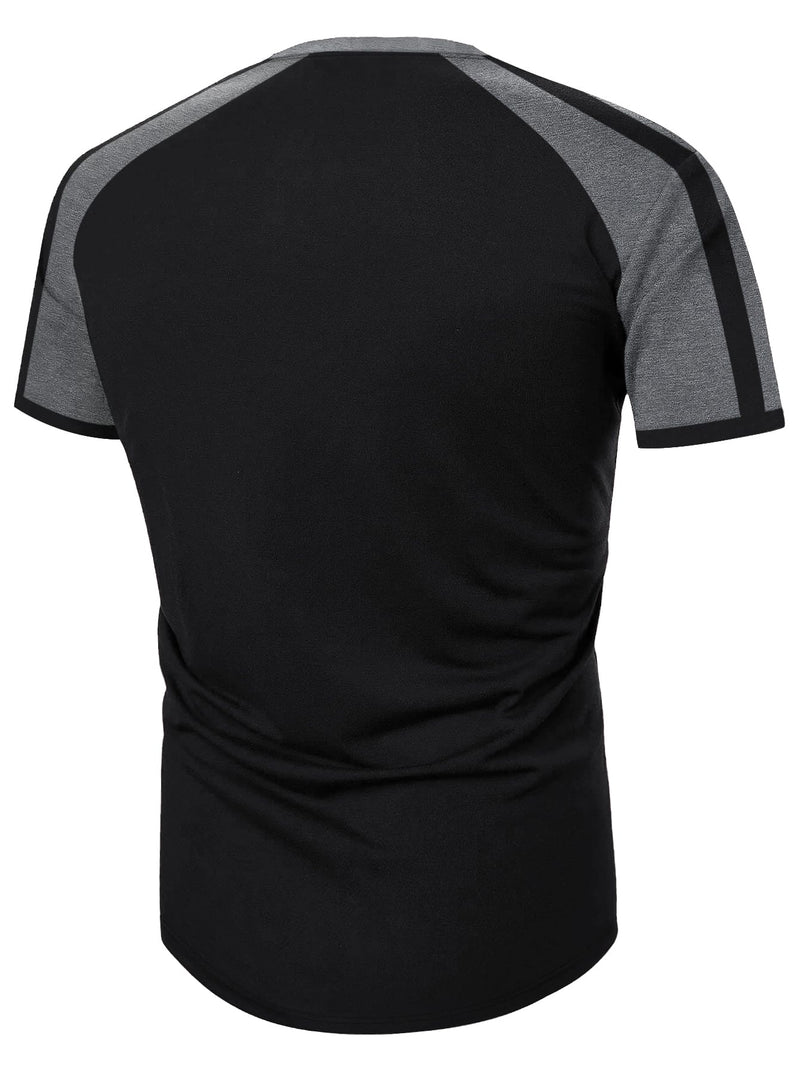 Manfinity Sporsity homens Camiseta contraste manga de raglan Blackhurst