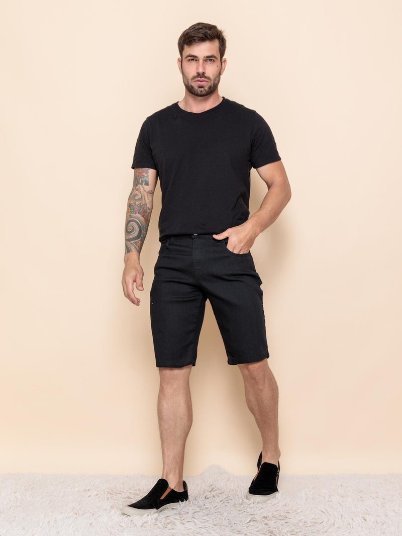 Bermuda masculina jeans preto - Blackhurst