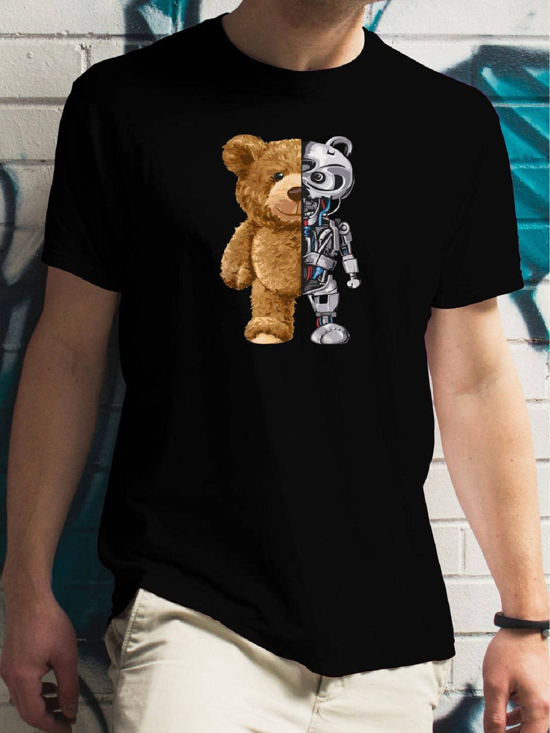 Camiseta T-Shirt Basica Urso Fofo Robô Blackhurst