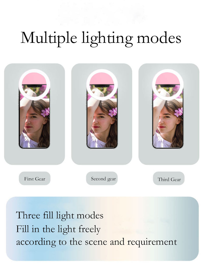 1 Peça Telefone Liderada Luz De Preenchimento Adequado Para Transmissão Ao Vivo , Selfie , Beleza , Clarão Luz Suplemento - Blackhurst